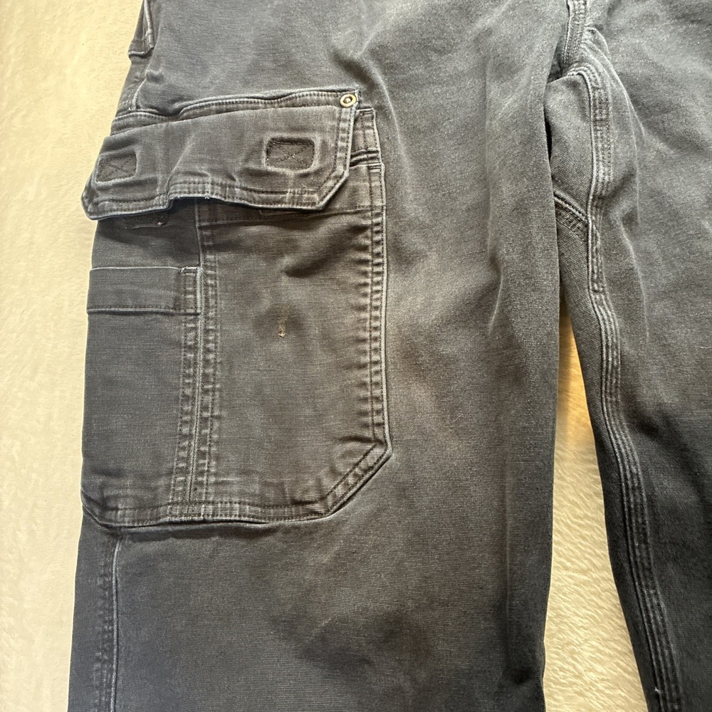 Duluth Trading Flex Fire Hose Cargo Pant Mens Tag-40x32 Fits-38x29 Black Utility - Picture 6 of 16